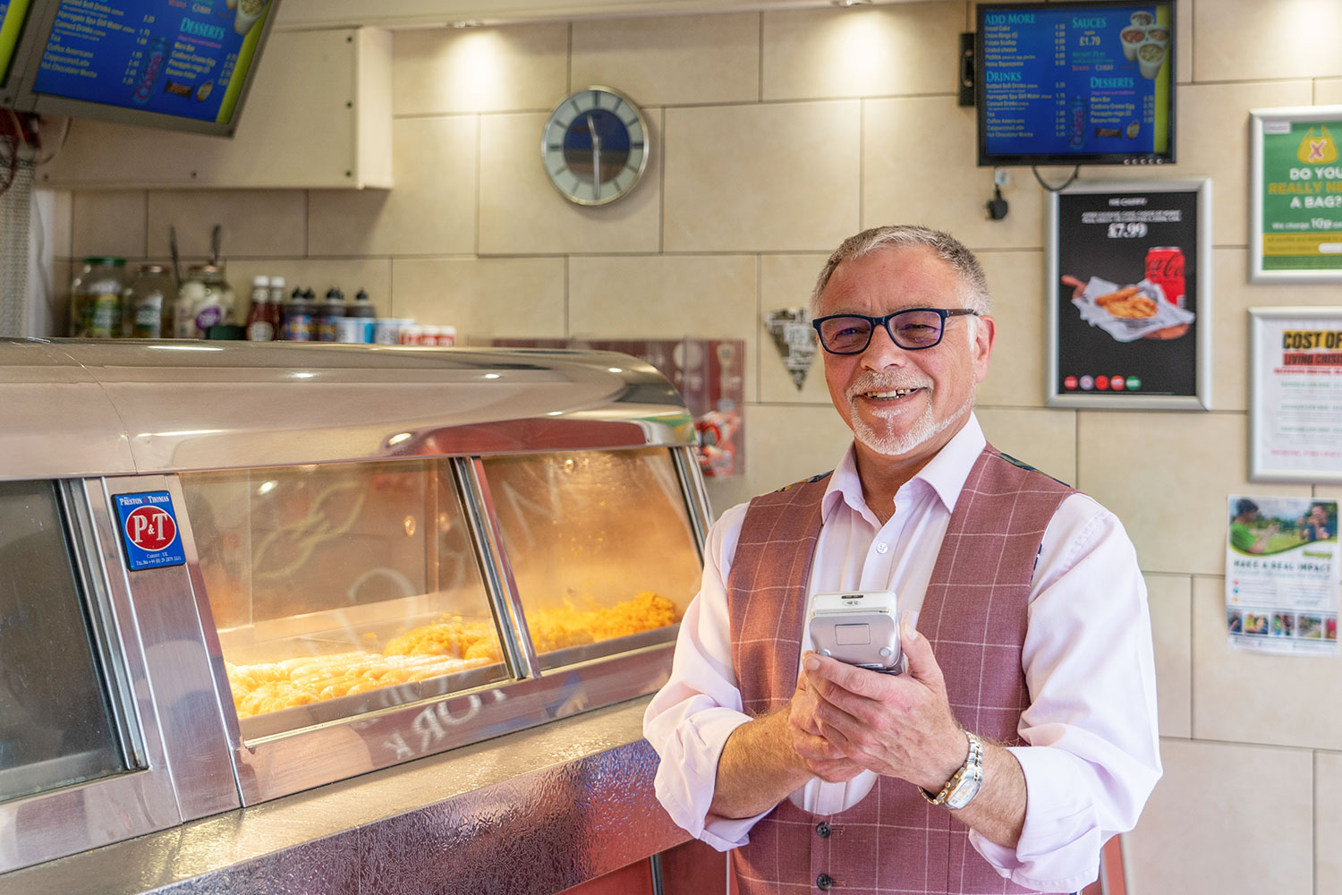 Fastr Broadband customer Andy Pericleous,<br>Mr Chippy, Church Street, York